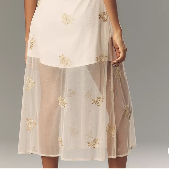 Anthropologie Let Me Be Floral Embroidered Midi Dress Size S NEW - Picture 6 of 7